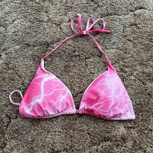 Pink Lightning Bikini Top- Medium